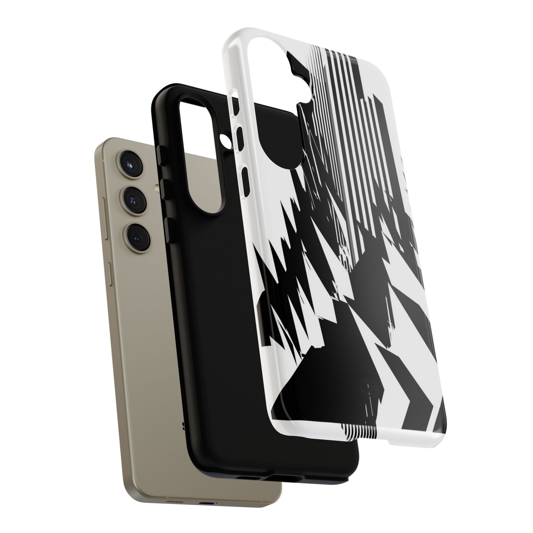 White Tough Phone Case for Samsung - Shattered Vector Spire