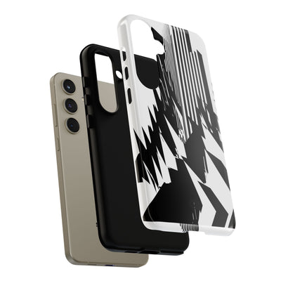 White Tough Phone Case for Samsung - Shattered Vector Spire
