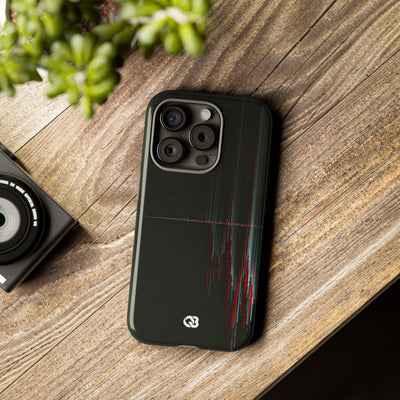 Black Tough Phone Case for iPhone - Corrupted Data Stream