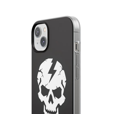 Shattered Bolt Skull · Soft Phone Case for iPhone