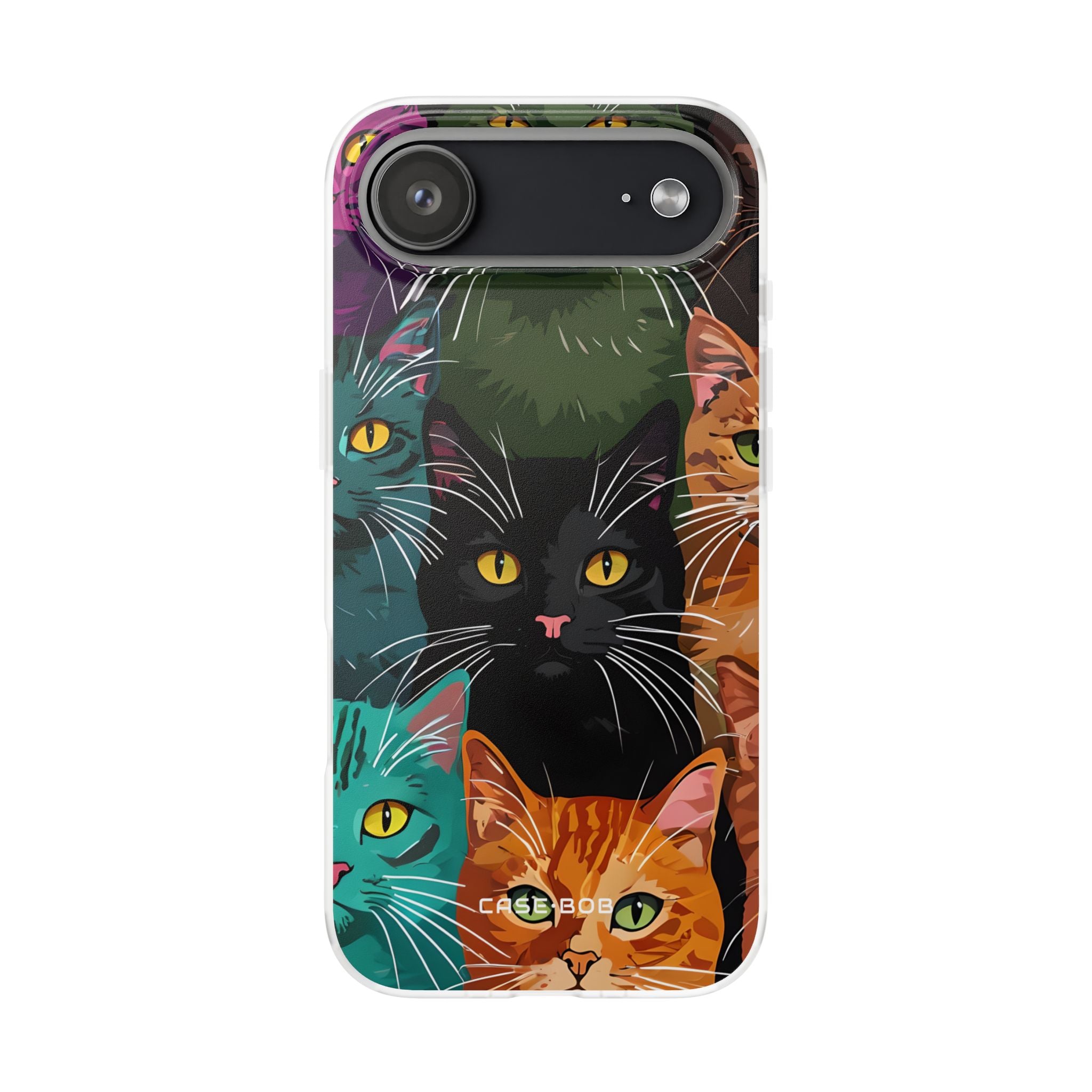 Teal Cat Grid iPhone 17 Air Case - Soft - CASE•BOB
