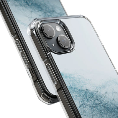 Teal Impact MagSafe Phone Case for iPhone - Cyan Vector Lattice