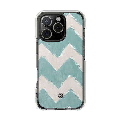 Teal Painted Chevron · Impact Coque de téléphone pour iPhone · Magsafe