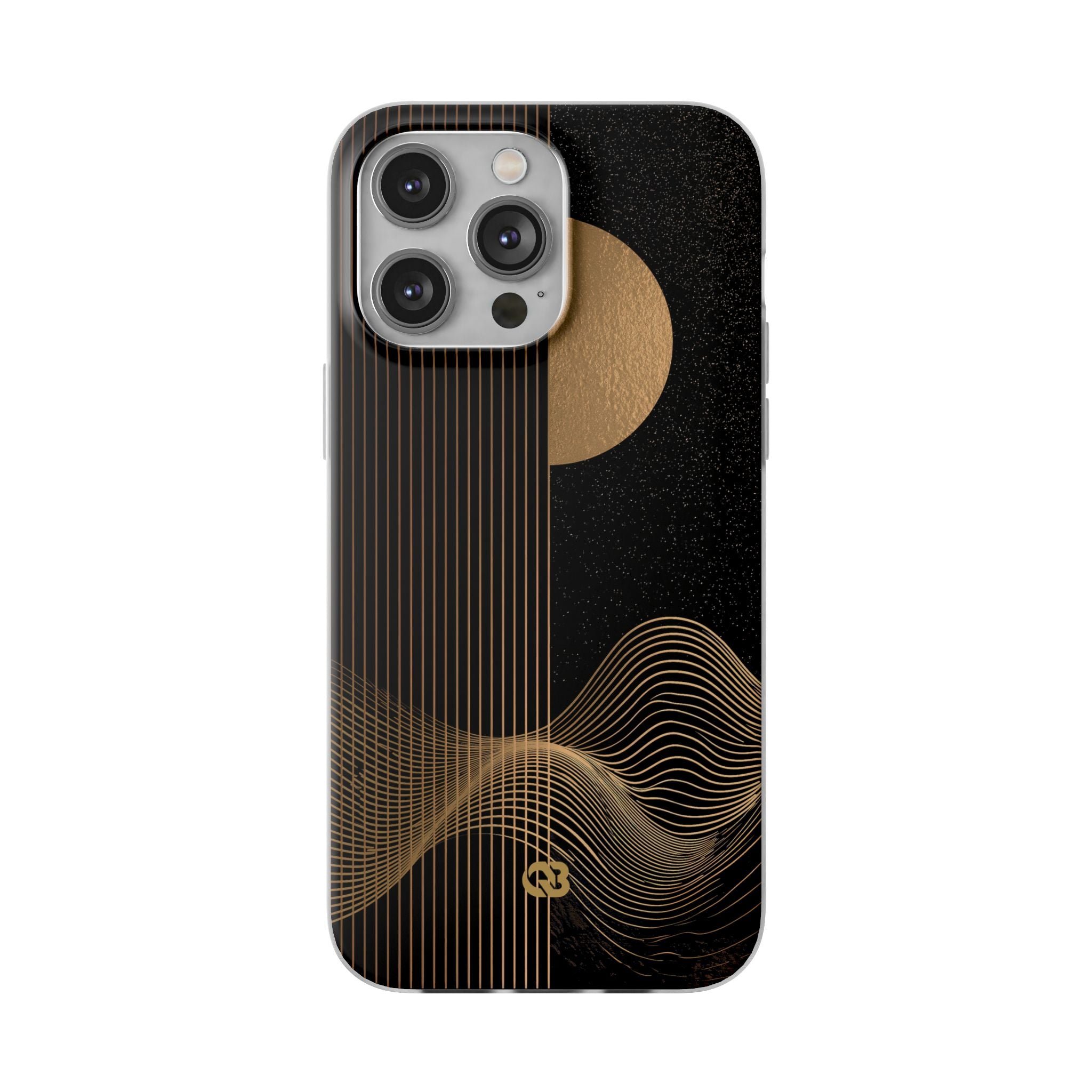 Gold Lite Phone Case for iPhone - Gilded Obsidian Dunes