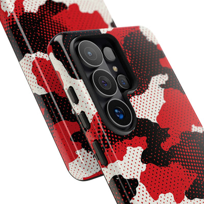 Crimson Halftone Camo · Tough Phone Case for Samsung · Red