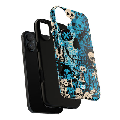 Electric Skull Graffiti · Tough Phone Case for iPhone · Blue