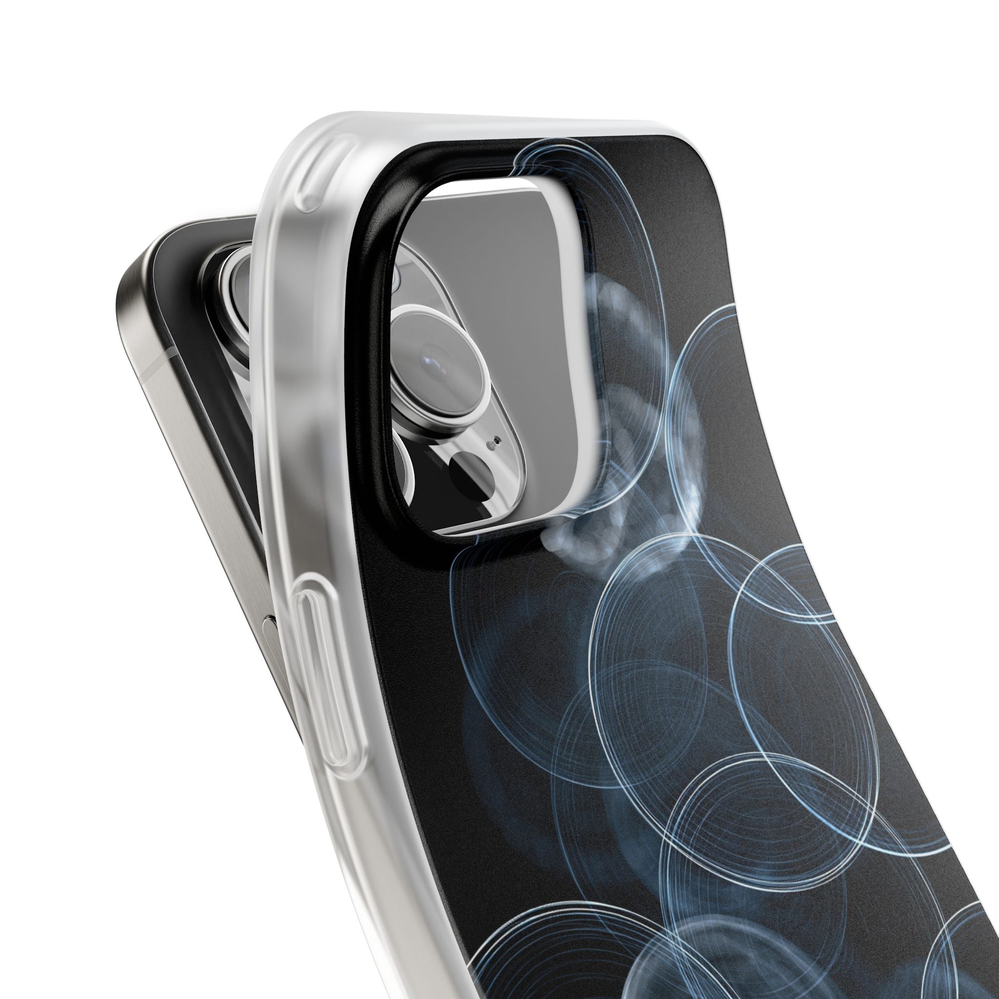 Blue Lite Phone Case for iPhone - Cyan Pulse Ripple