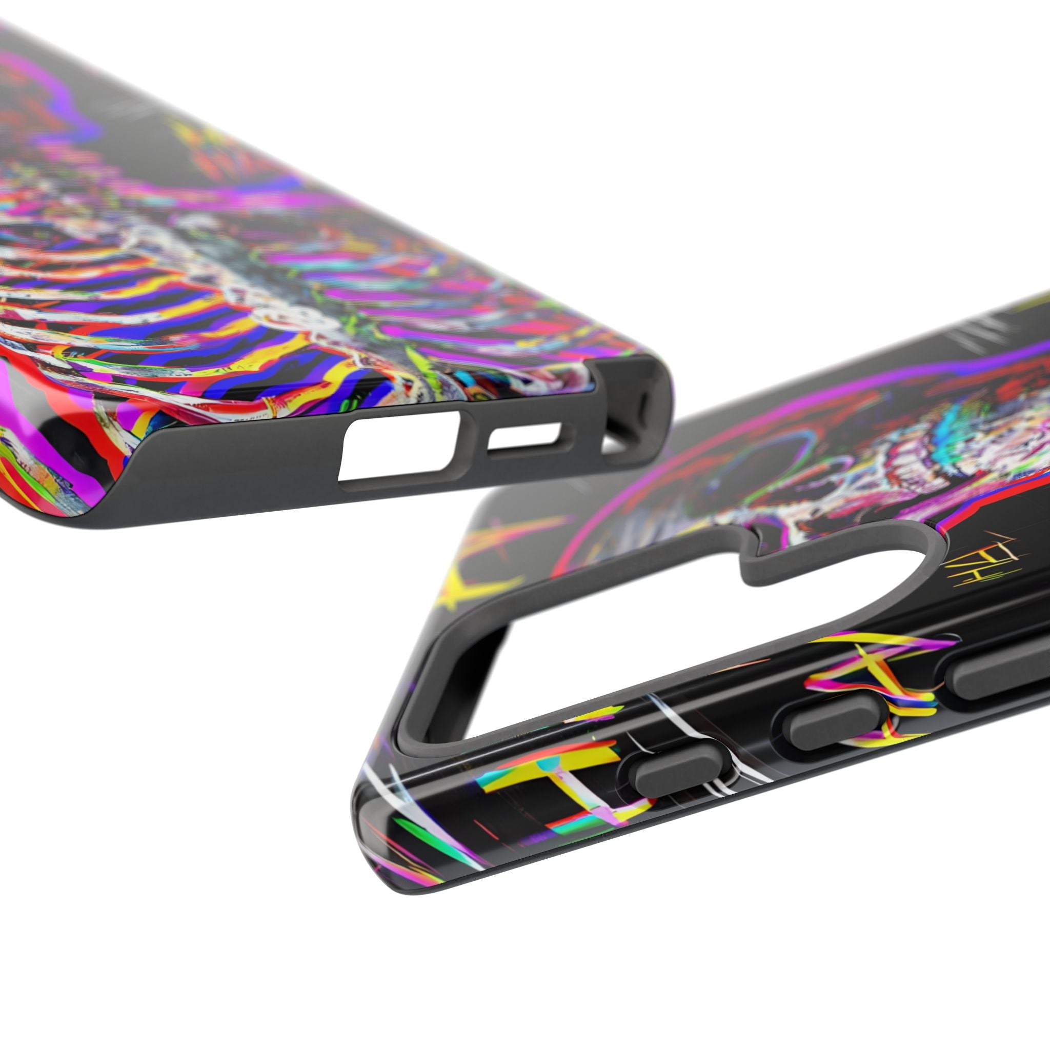 Neon Glitch Skeleton · Tough Handyhülle für Samsung