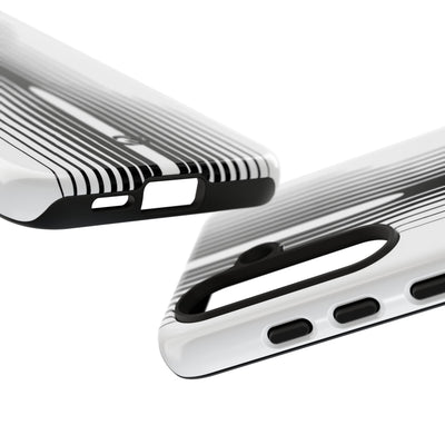 White Tough Phone Case for Samsung - Kinetic Mono Distortion