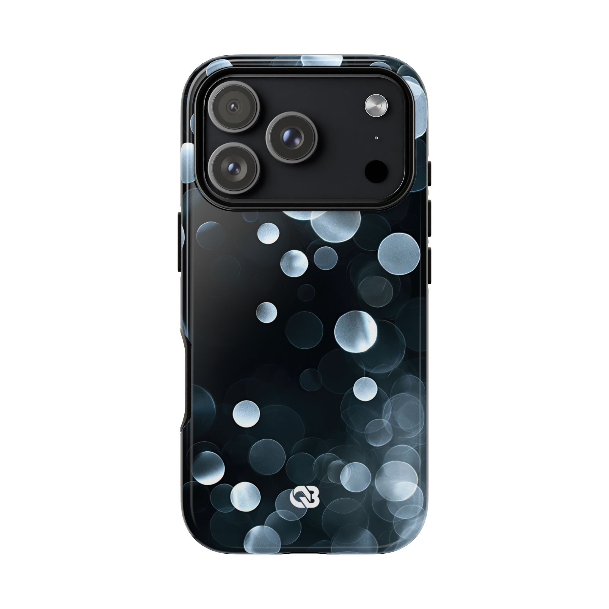 Black Tough Phone Case for iPhone - Silver Orbit Glow