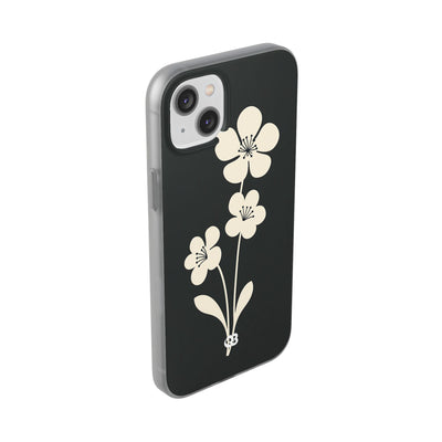 Black Lite Phone Case for iPhone - Obsidian Cream Bloom