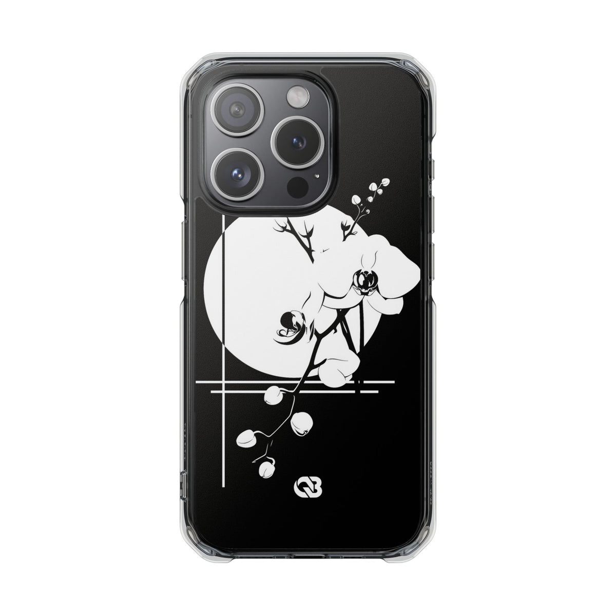 Nocturne Orchid Bloom · Clear Impact Magnetic Phone Case for iPhone ·  Black