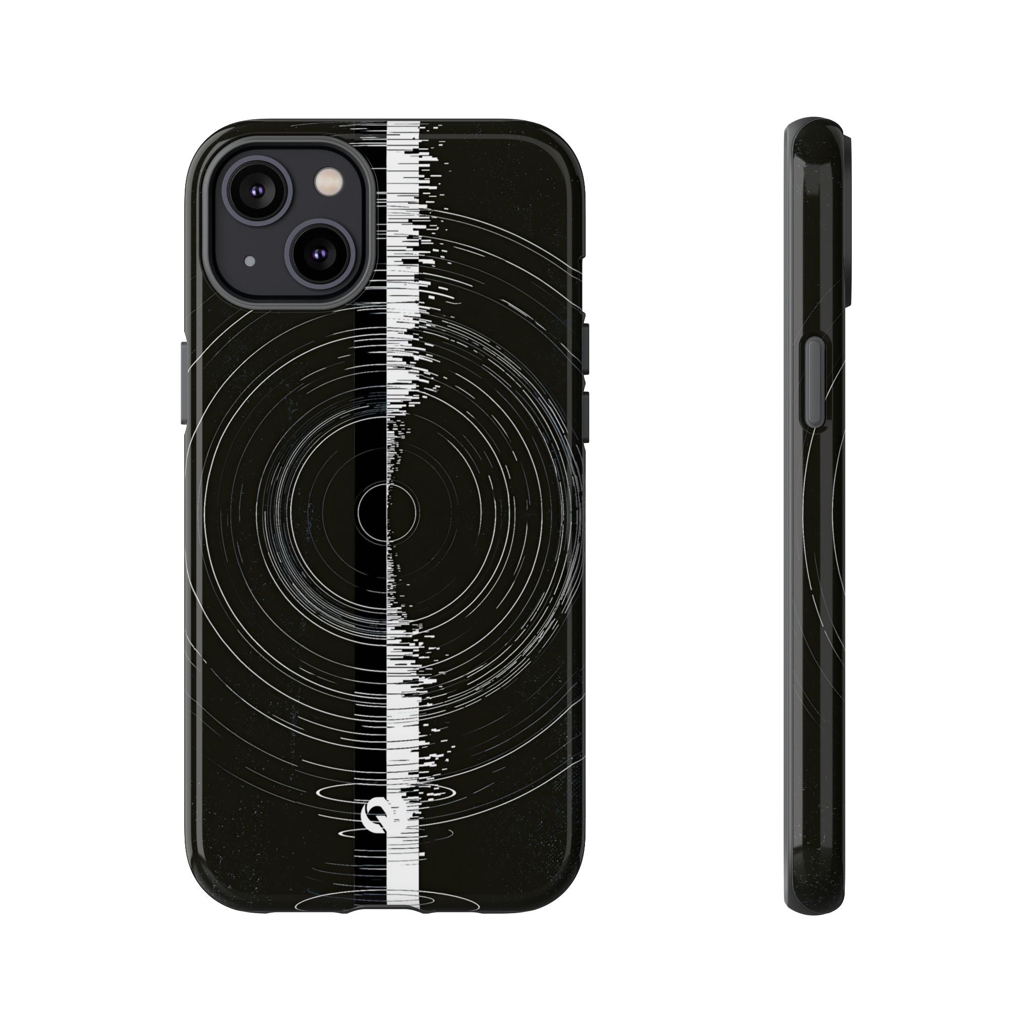 Black Tough Phone Case for iPhone - Obsidian Orbital Signal