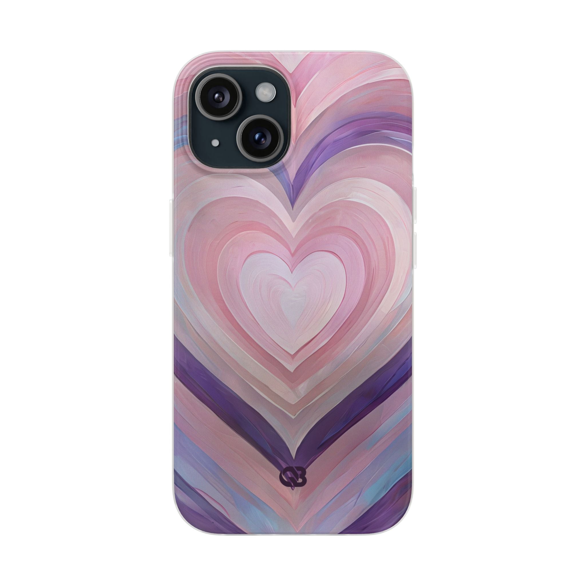 Lavender Pulse Hearts · Soft Mobilskal för iPhone