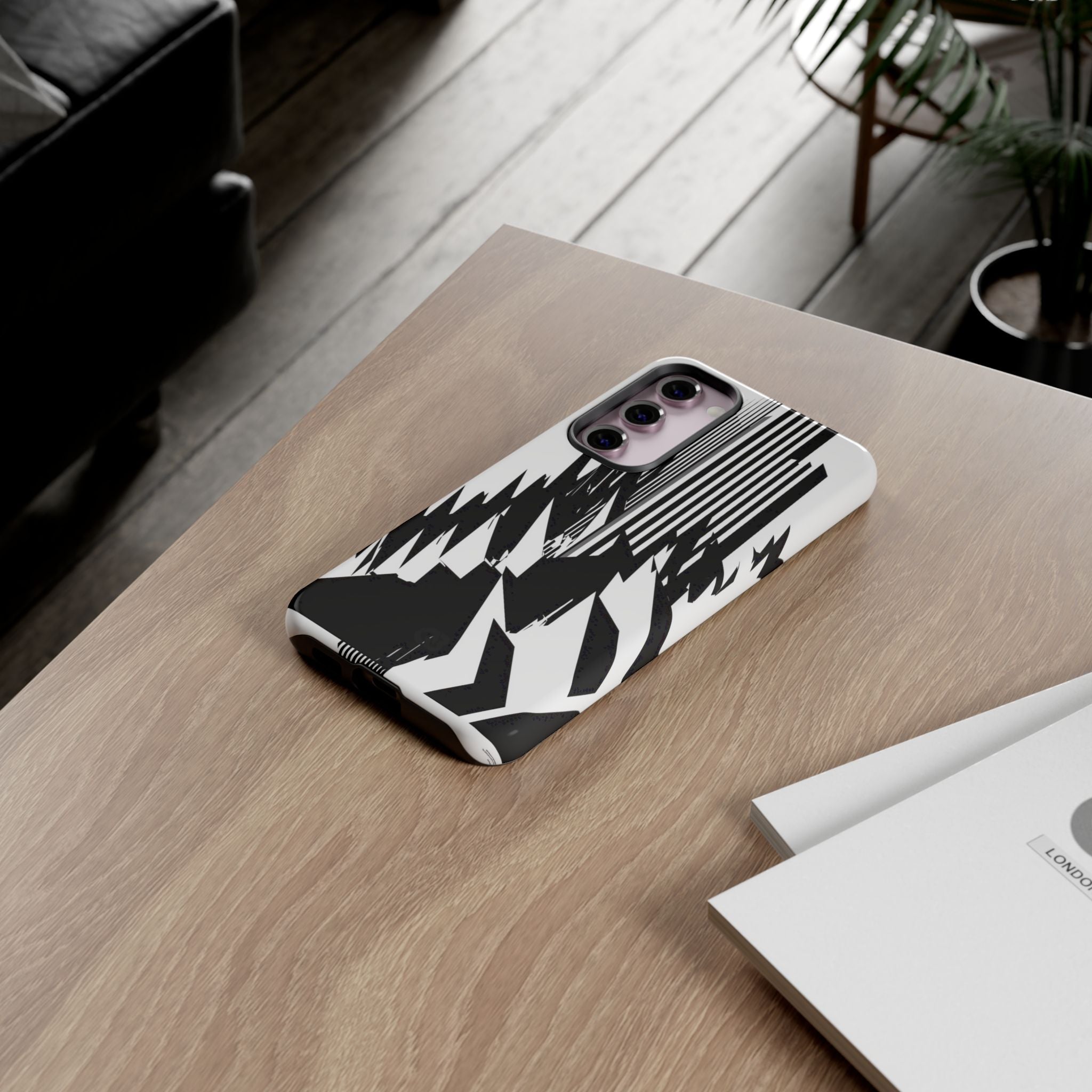 White Tough Phone Case for Samsung - Shattered Vector Spire