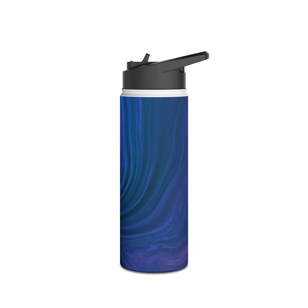 Azure Fluid Swirl · Insulated Water Bottle · Blue