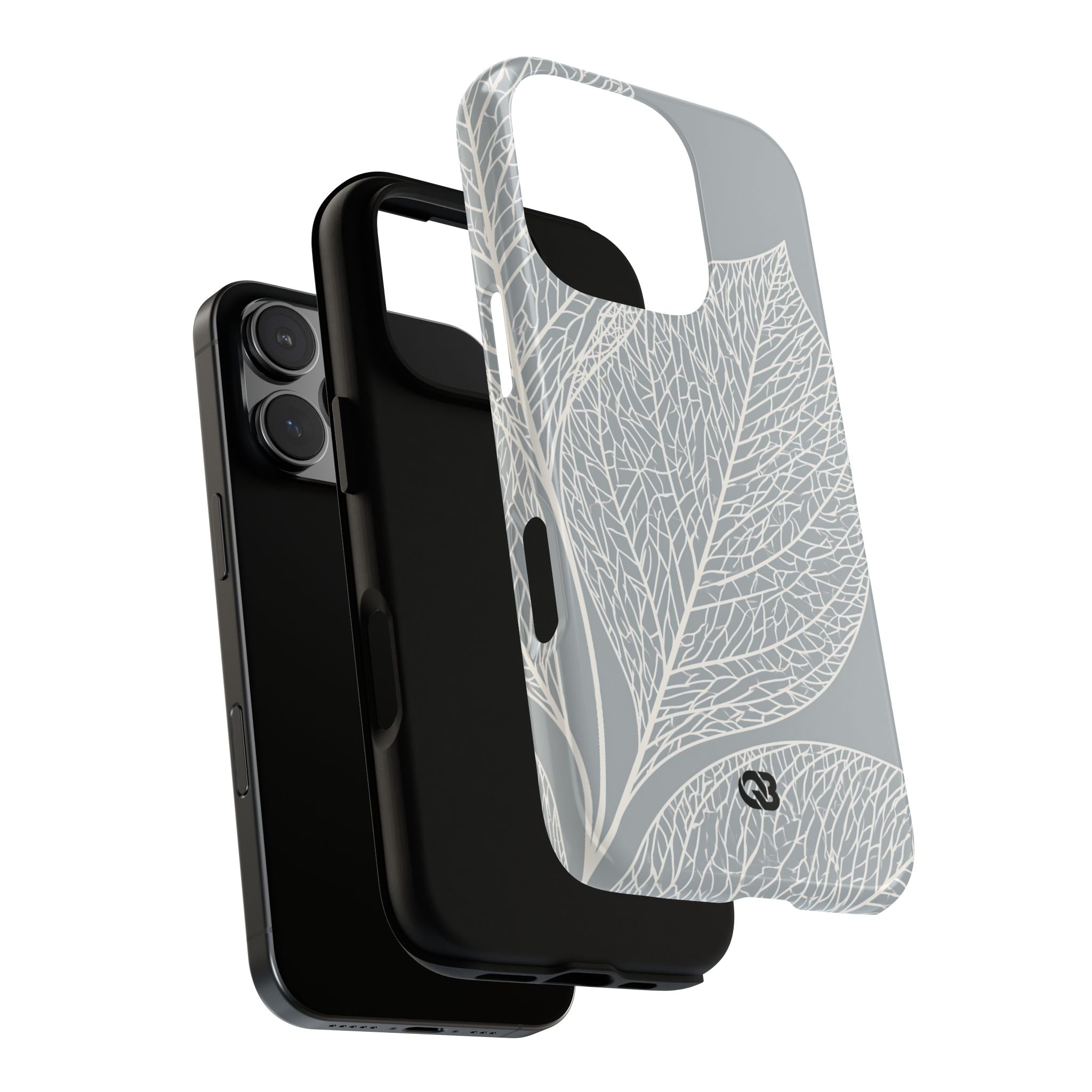 Grey Tough Phone Case for iPhone - Frosted Ash Veins