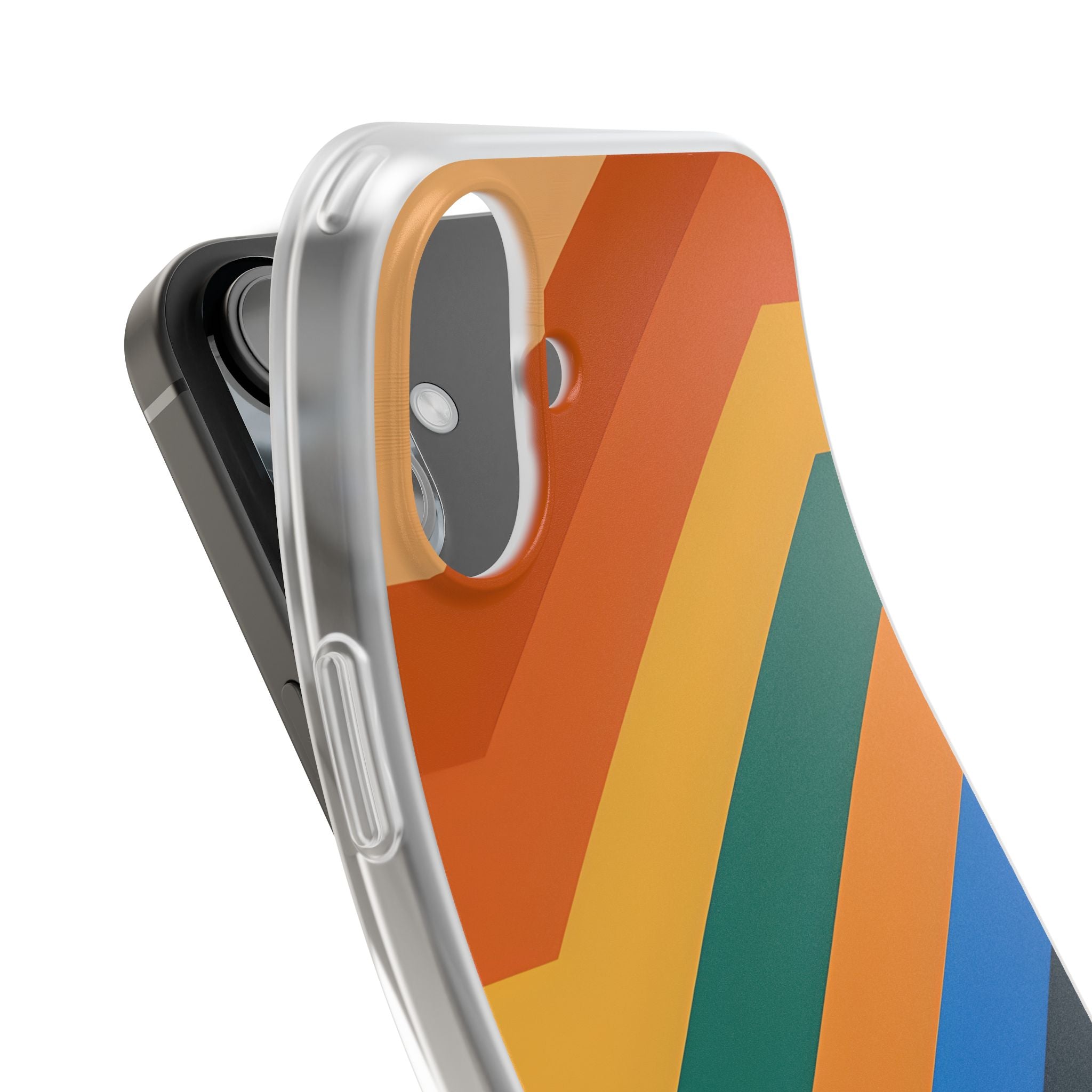 Retro Ridge Lines · Soft Phone Case for iPhone