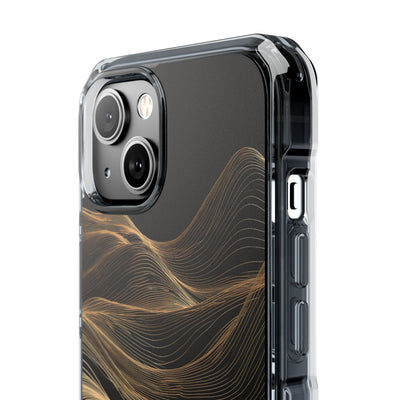Black Impact MagSafe Phone Case for iPhone - Copper Topo Ridge
