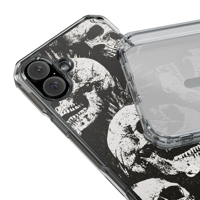 Punk Skull Riot · Clear Impact Magnetic Phone Case for iPhone · Black