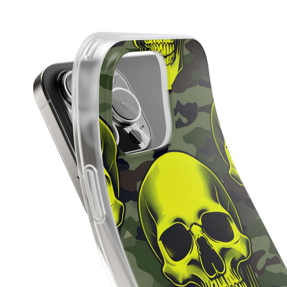 Neon Skull Camo iPhone 16 Pro Max Case - Soft