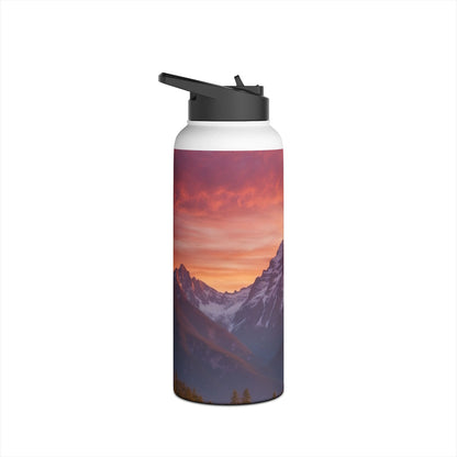 Mountain Bloom Twilight - Stainless Steel Water Bottle