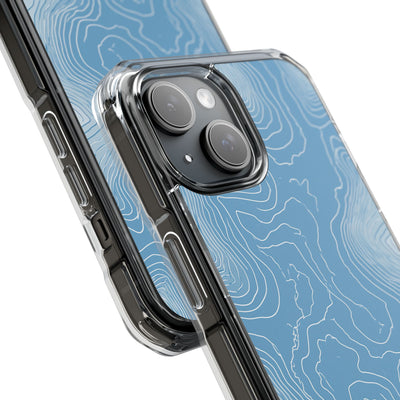 Blue Impact MagSafe Phone Case for iPhone - Glacial Ridge Topo