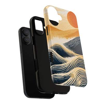 Blue Tough Phone Case for iPhone - Kyoto Cresting Tide
