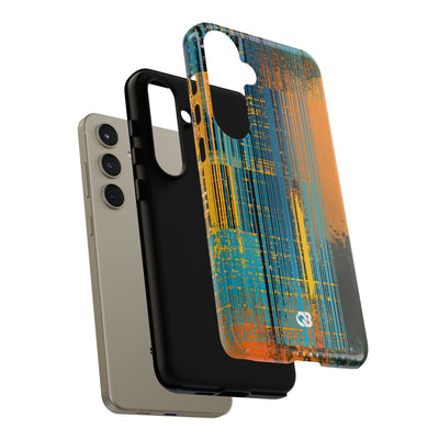 Cyber Glitch Stream · Tough Phone Case for Samsung · Teal