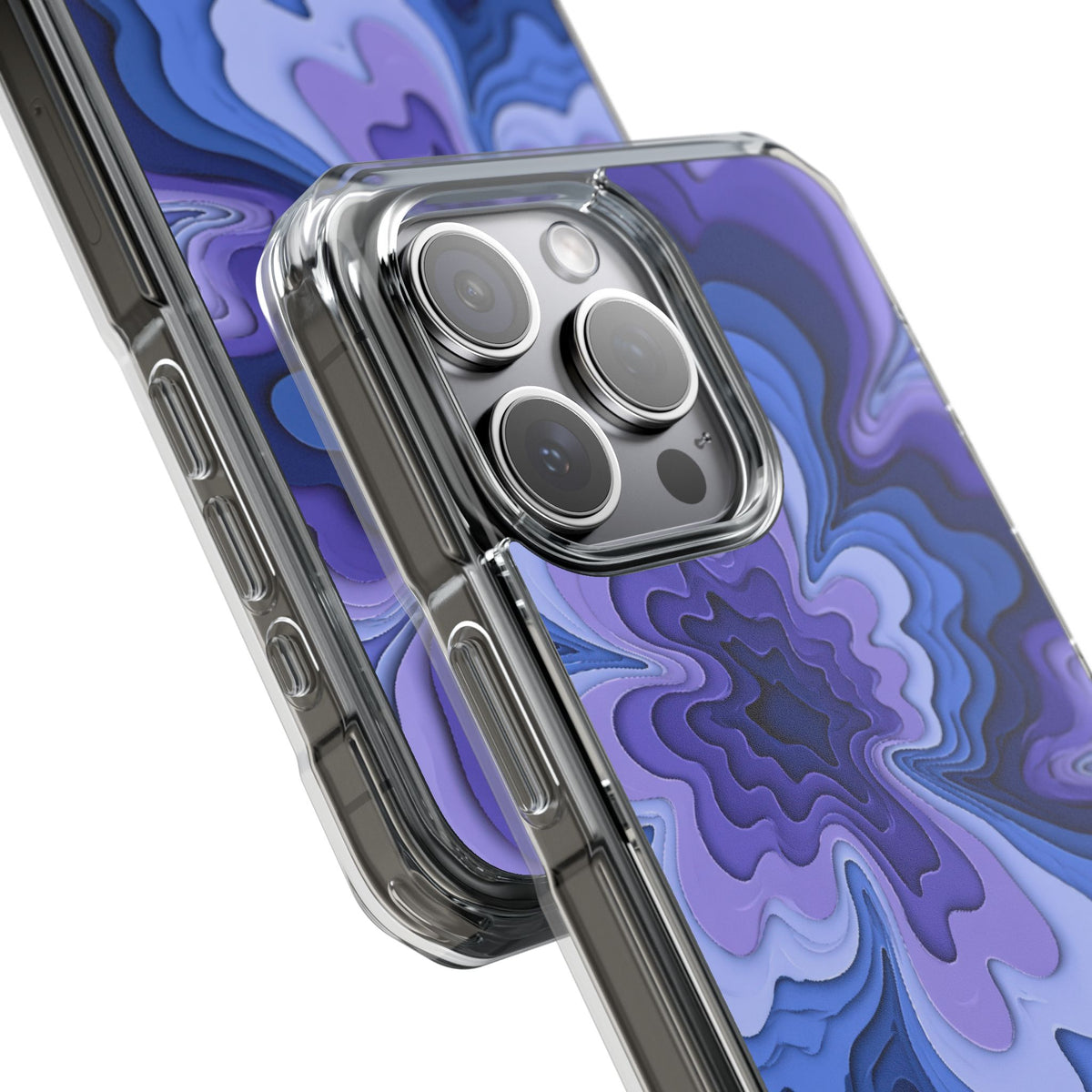 Periwinkle Strata Bloom · Clear Impact Magnetic Phone Case for iPhone · Purple