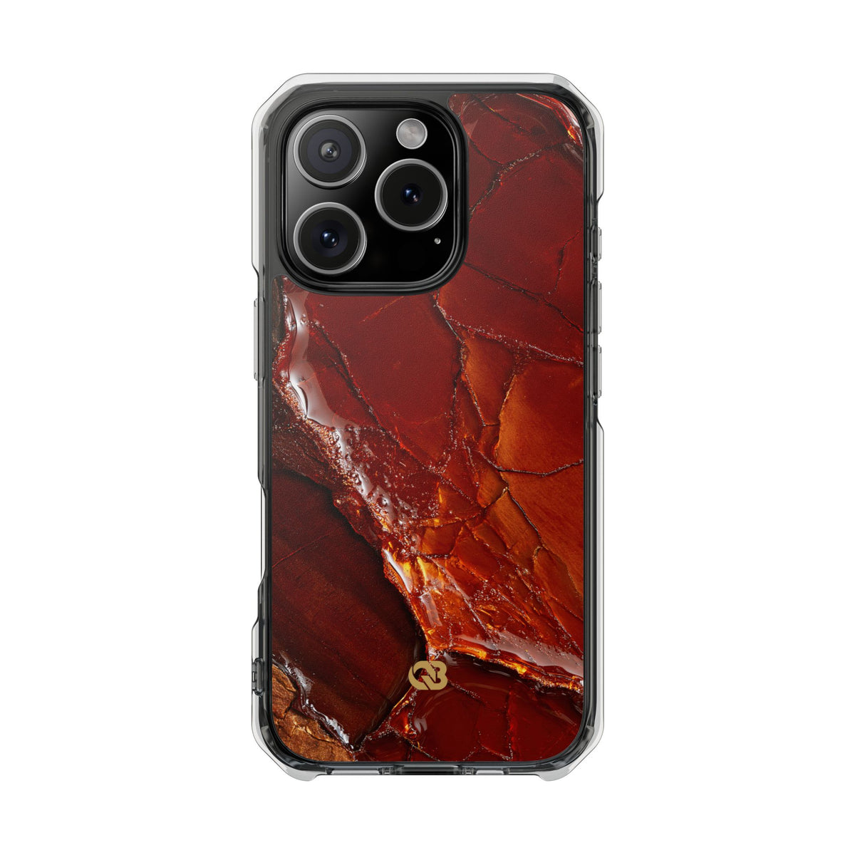 Amber Embrace · Clear Impact Magnetic Phone Case for iPhone · Brown