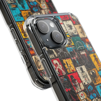 Sketch Grid Crimson iPhone 15 Case - Impact