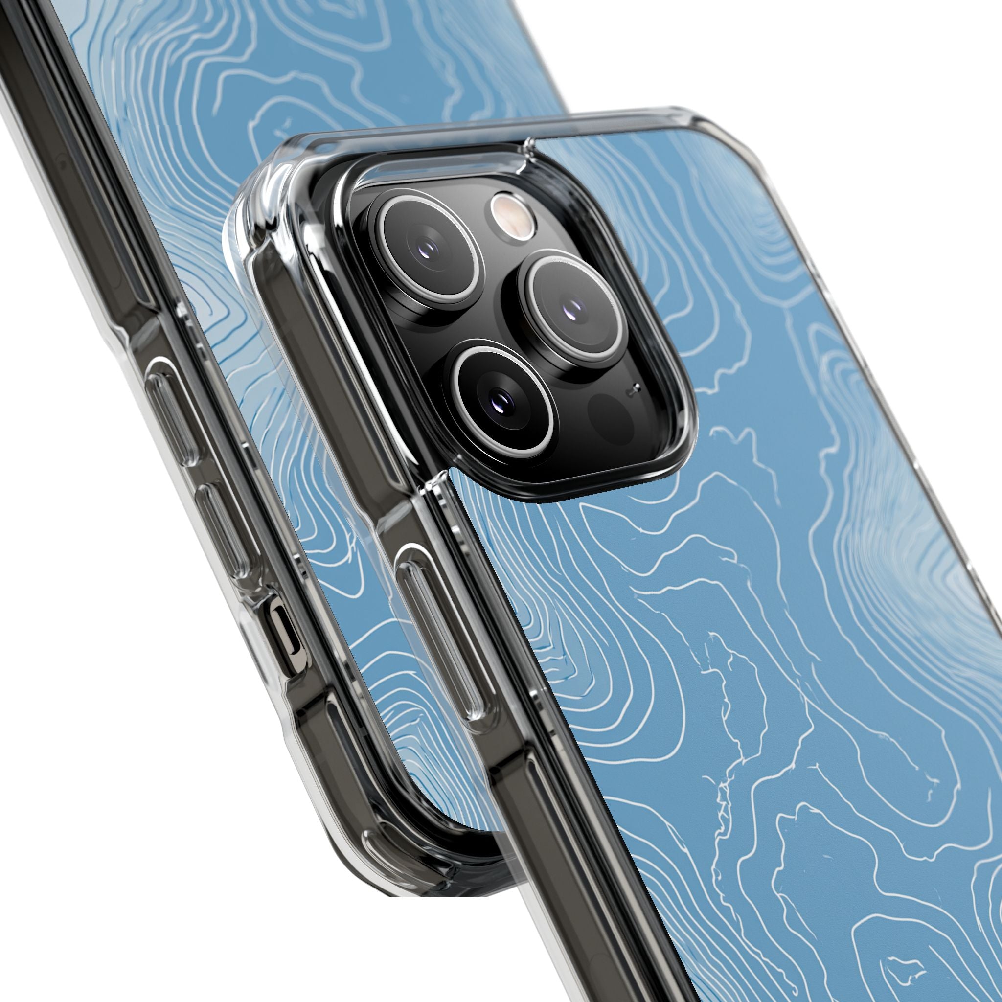 Blue Impact MagSafe Phone Case for iPhone - Glacial Ridge Topo