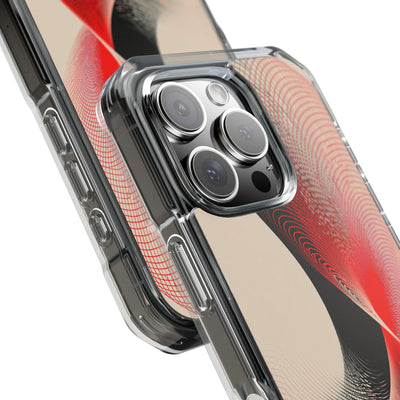 Red Impact MagSafe Phone Case for iPhone - Scarlet Wireframe Helix