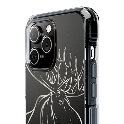 Nordic Moose Contour · Clear Impact Magnetic Phone Case for iPhone · Black