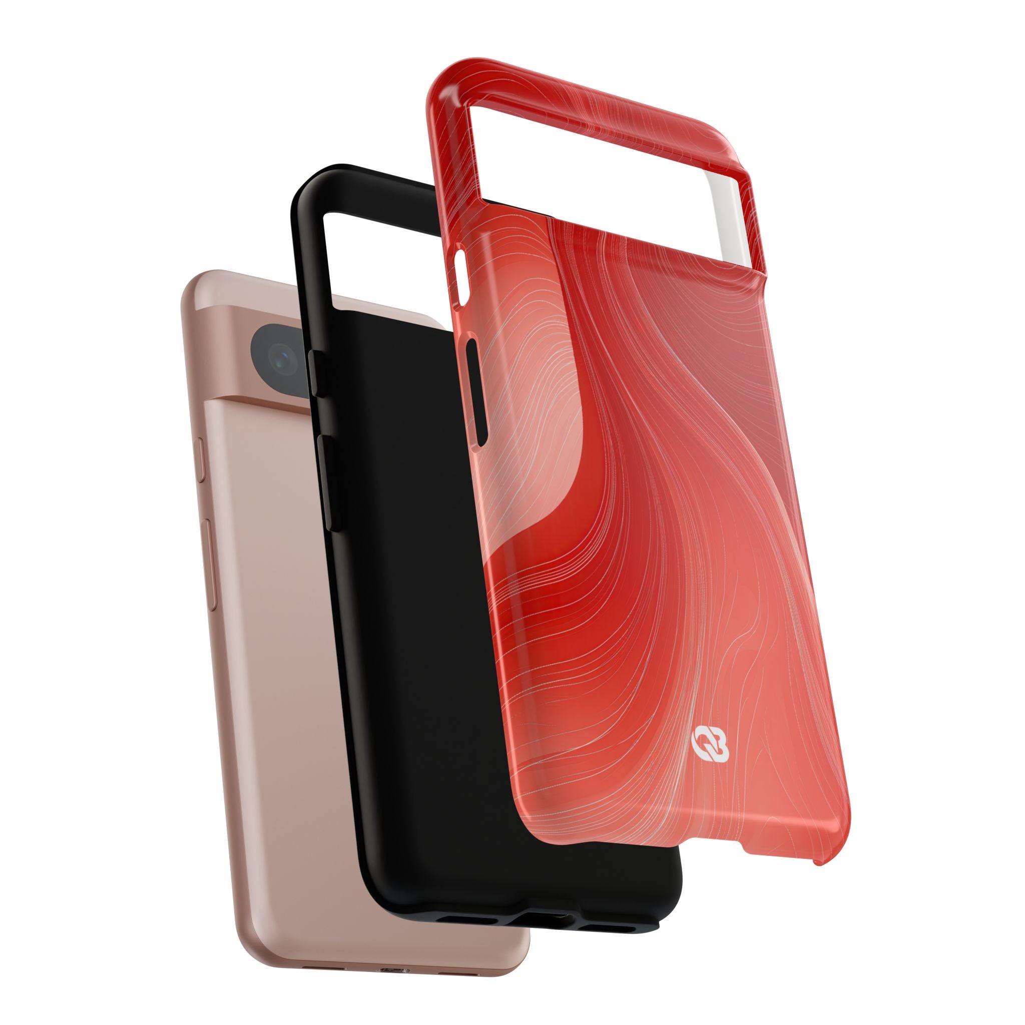 Red Tough Phone Case for Google Pixel - Crimson Silk Strands