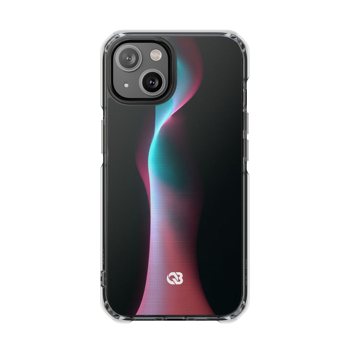 Neon Pixel Flow · Clear Impact Magnetic Phone Case for iPhone · Black