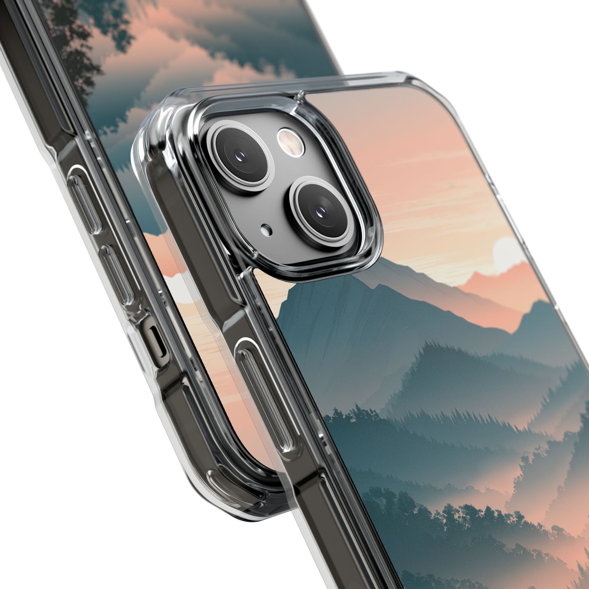 Teal Impact MagSafe Phone Case for iPhone - Alpine Teal Horizon