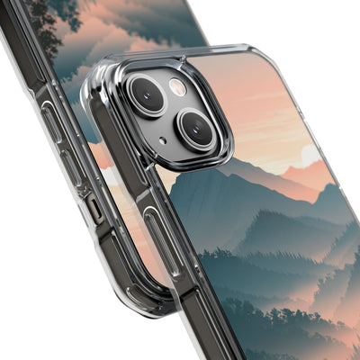 Teal Impact MagSafe Phone Case for iPhone - Alpine Teal Horizon