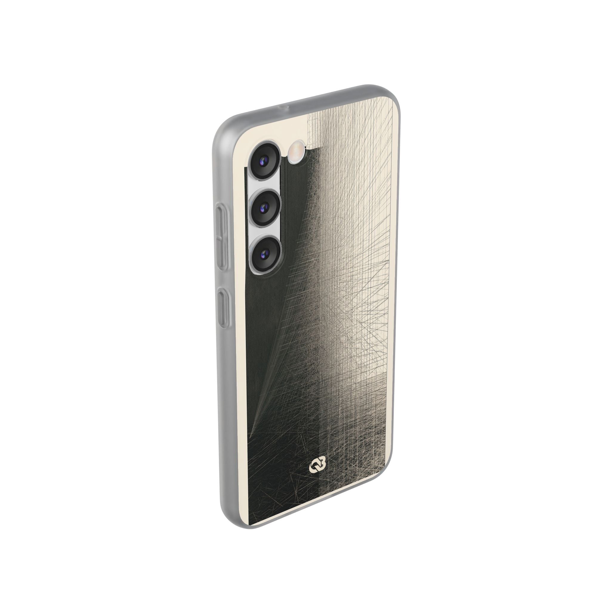 Beige Lite Phone Case for Samsung - Brutalist Graphite Grid