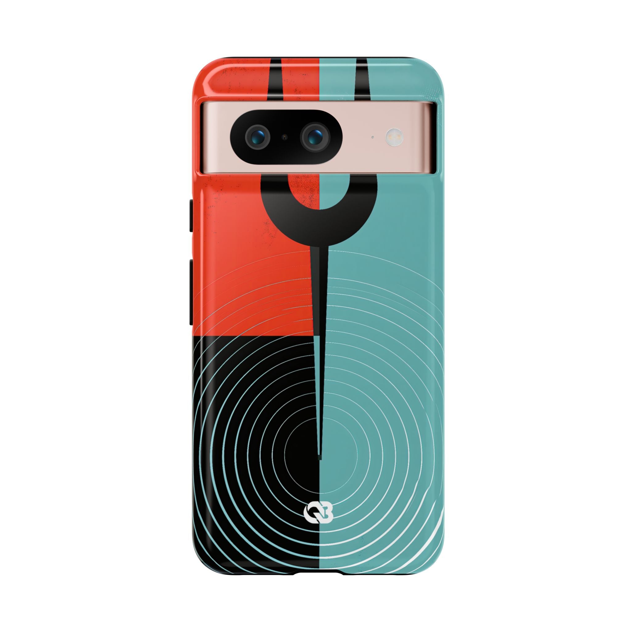 Teal Tough Phone Case for Google Pixel - Sonic Static Split