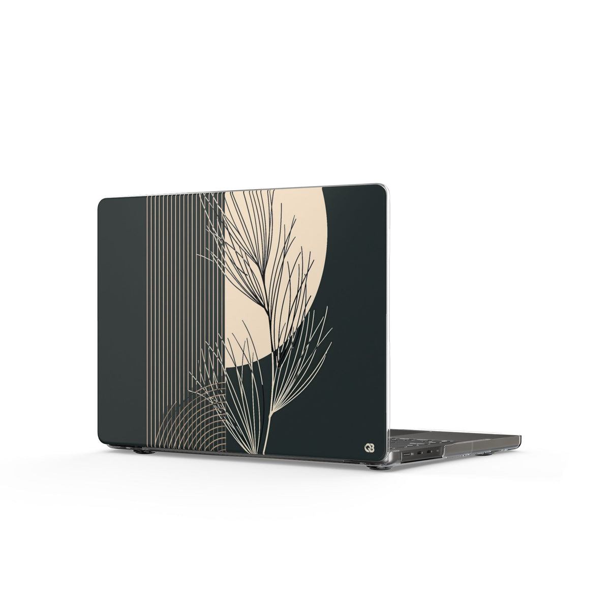 Botanical Crescent Linework · Clear Hard Case for MacBook · Green