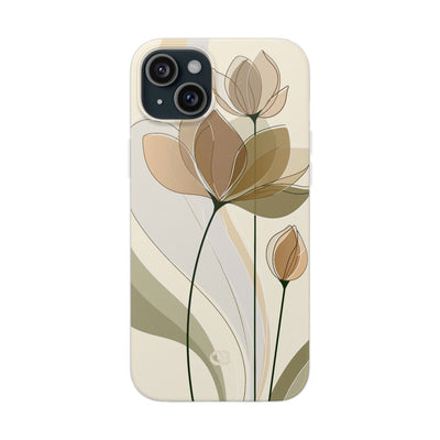 Beige Lite Phone Case for iPhone - Muted Ochre Petals