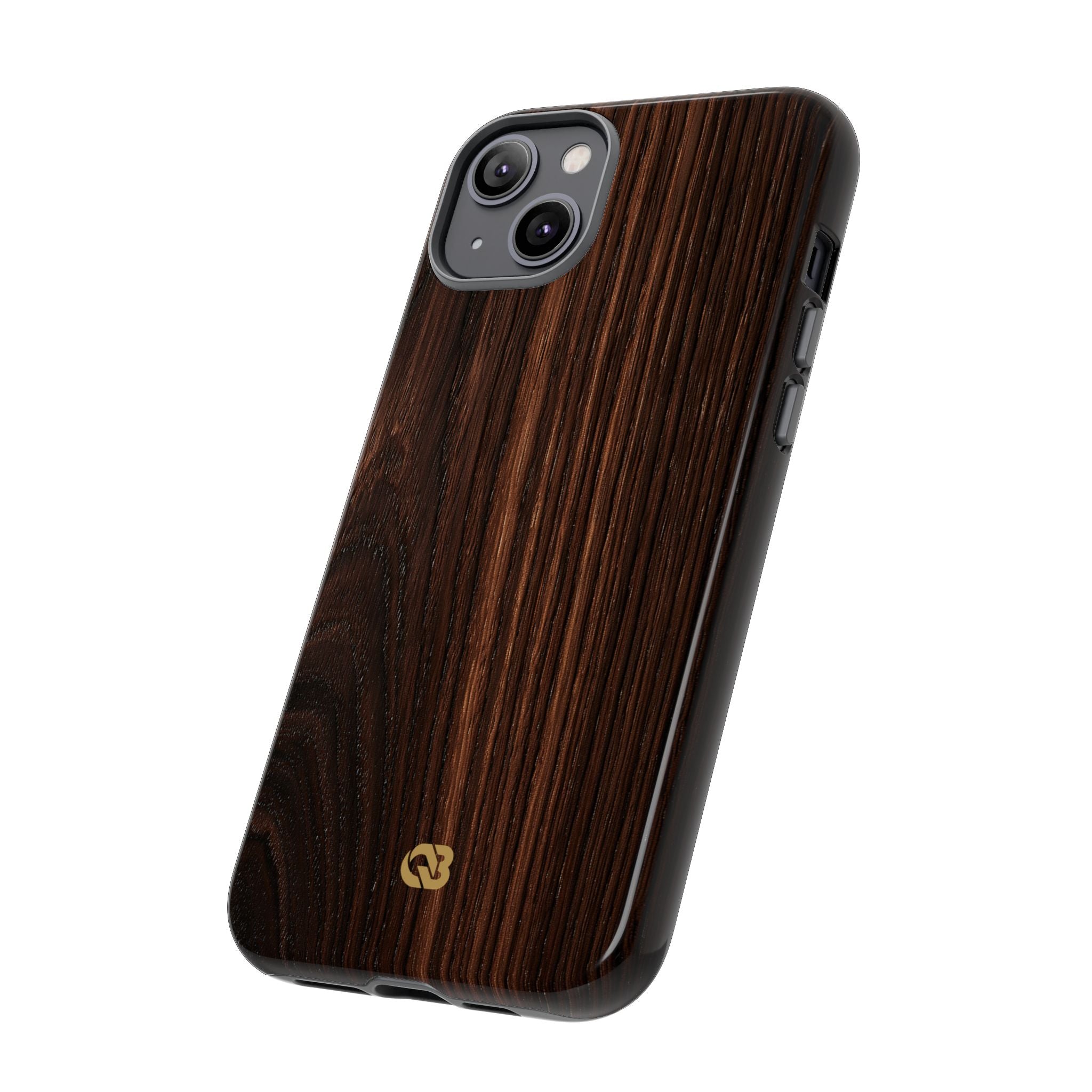 Brown Tough Phone Case for iPhone - Burnished Mahogany Grain