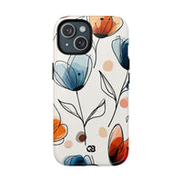 Aquarell-Tintenblüten mit Tulpen · Tough+ Case  · MagSafe