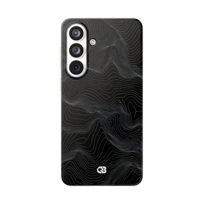Black Lite Phone Case for Samsung - Obsidian Topo Wireframe