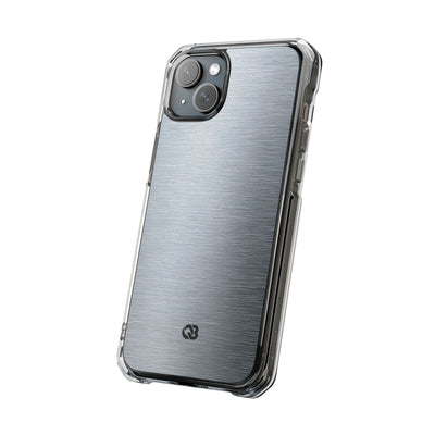 Silver Impact MagSafe Phone Case for iPhone - Satin Chrome Grain