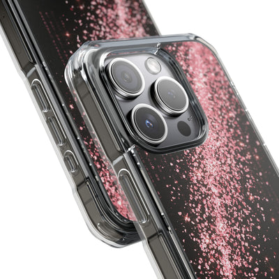 Rose Digital Cascade · Clear Impact Magnetic Phone Case for iPhone · Pink