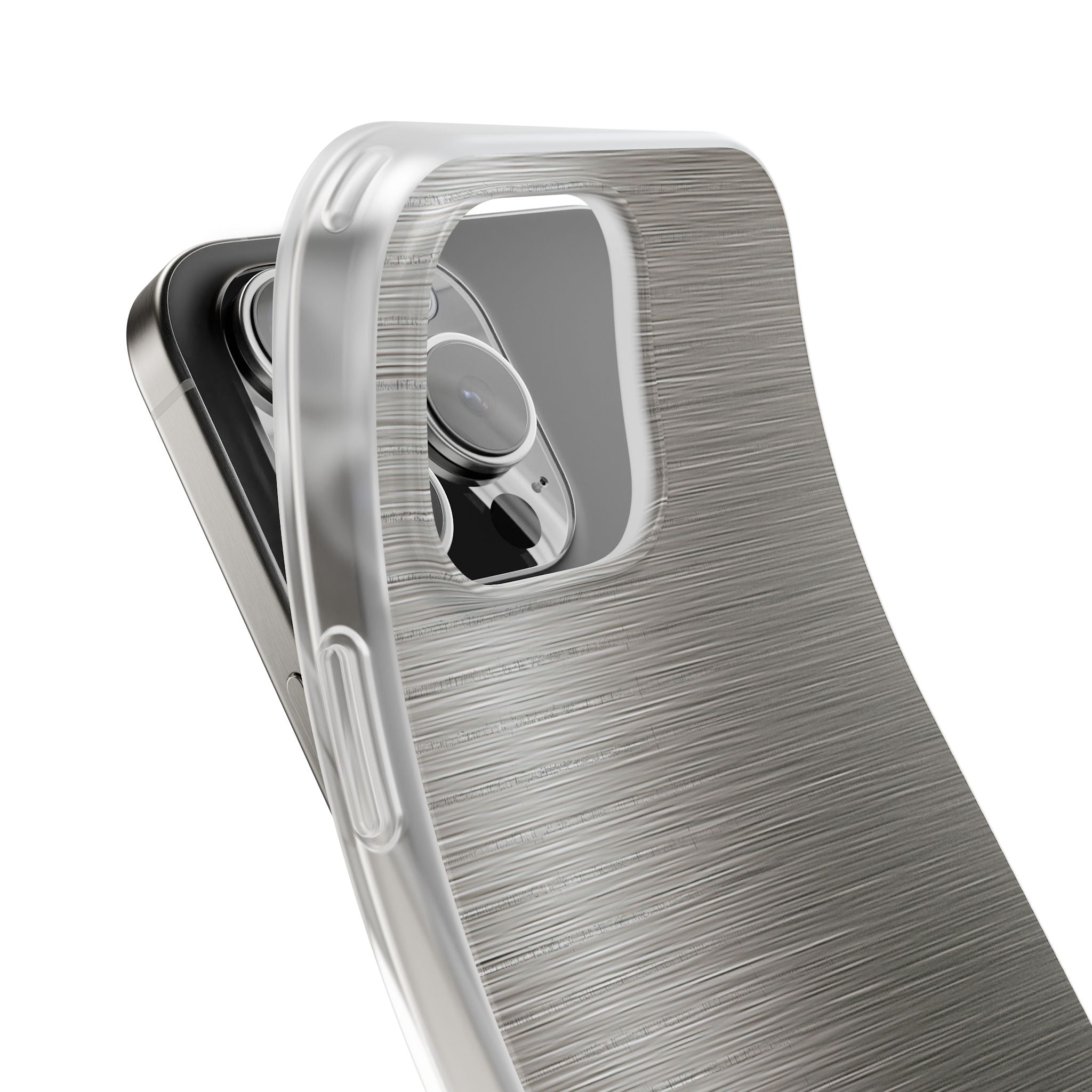 Grey Lite Phone Case for iPhone - Brushed Industrial Steel