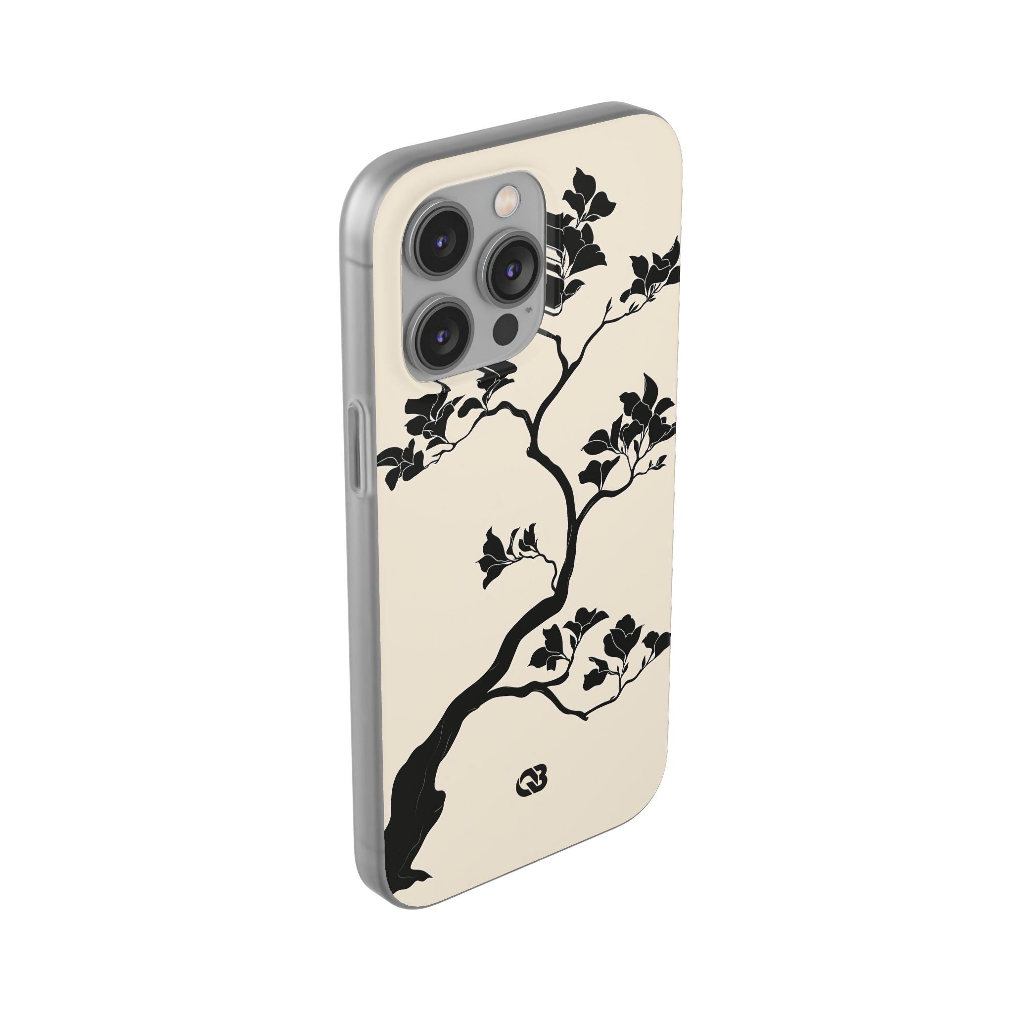 Beige Lite Phone Case for iPhone - Obsidian Bonsai Silhouette
